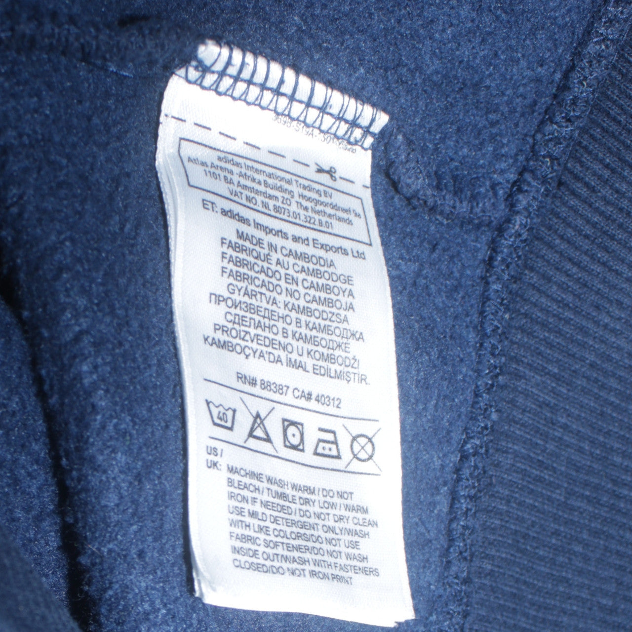 Adidas Men Blue Full Zip Hoodie Size M Sport Essentials
