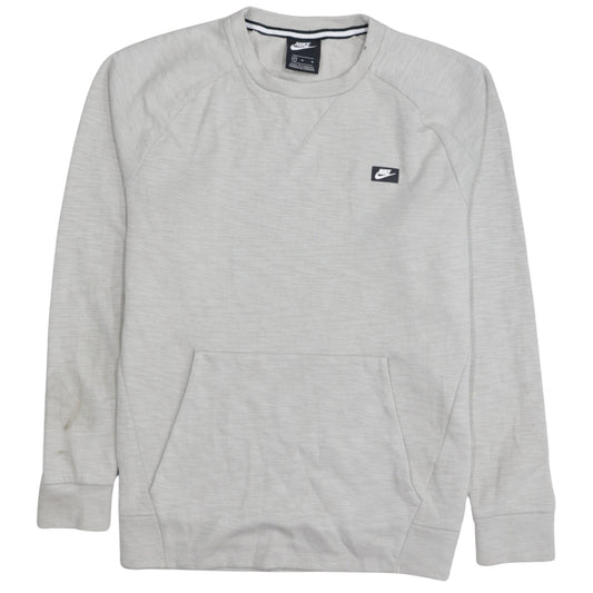 Nike Men Grey Crew Neck Pullover Sweatshirt Medium