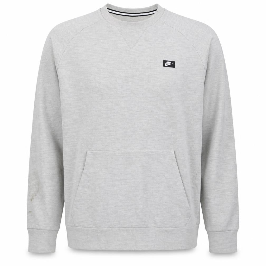 Nike Men Grey Crew Neck Pullover Sweatshirt Medium