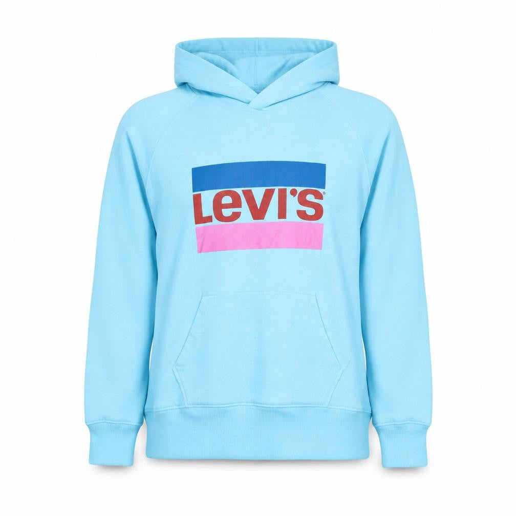 Levi's Womens Blue XS Pullover Hoodie Logo Print Casual Sweatshirt