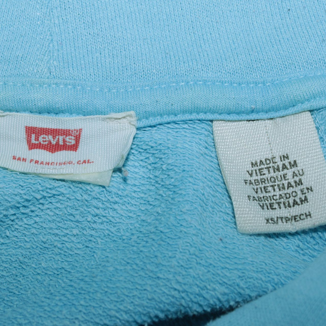 Levi's Womens Blue XS Pullover Hoodie Logo Print Casual Sweatshirt