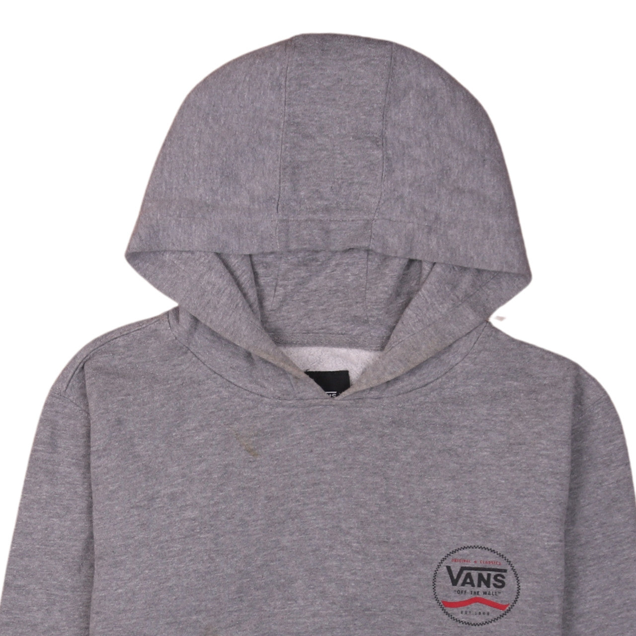 Vans Womens Grey Pullover Hoodie Large Logo Print Casual Sweatshirt