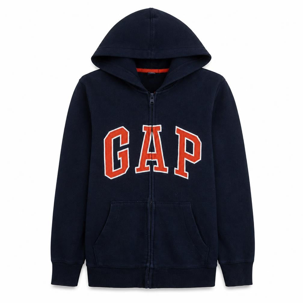 Gap Boys Blue Full Zip Hoodie Logo Sweatshirt Age 13-14 Years