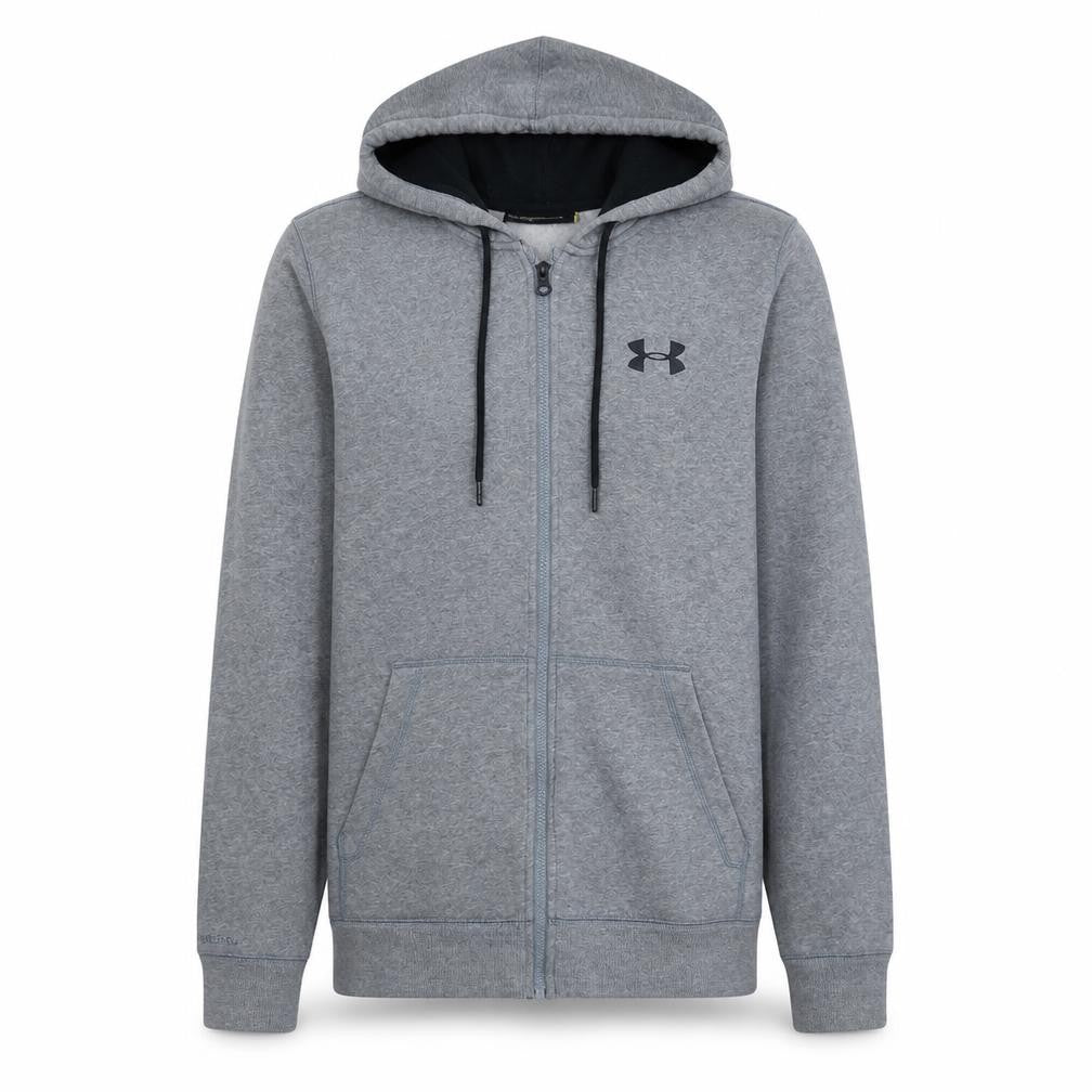 Under Armour Men's Grey Full Zip Hoodie Size M Relaxed Fit Fleece