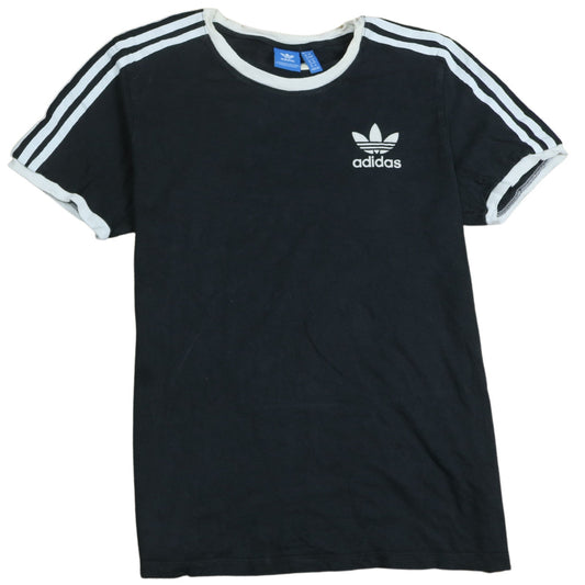 adidas Womens Black Ringer T-Shirt Size 8 Classic Sports Tee