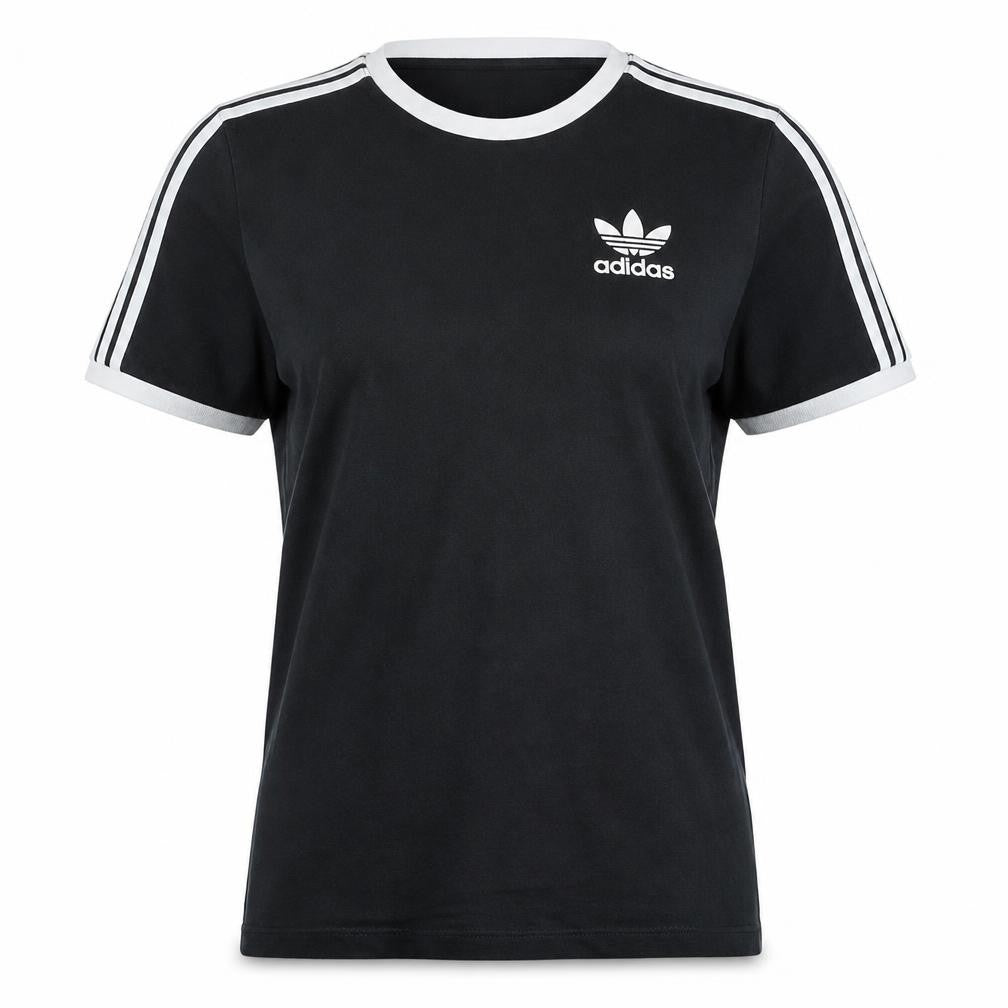 adidas Womens Black Ringer T-Shirt Size 8 Classic Sports Tee