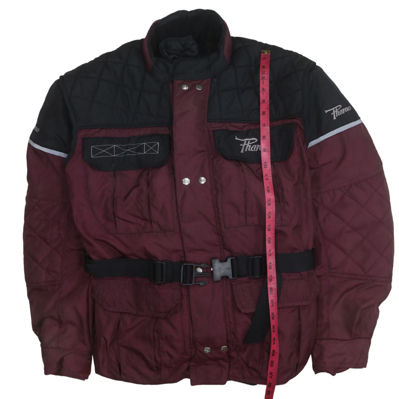 Pharao Men's Red Motorcycle Jacket XL Waterproof Windproof Belted