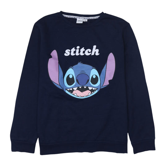 Disney Womens Navy Blue Stitch Sweatshirt Size 18/20 Pullover