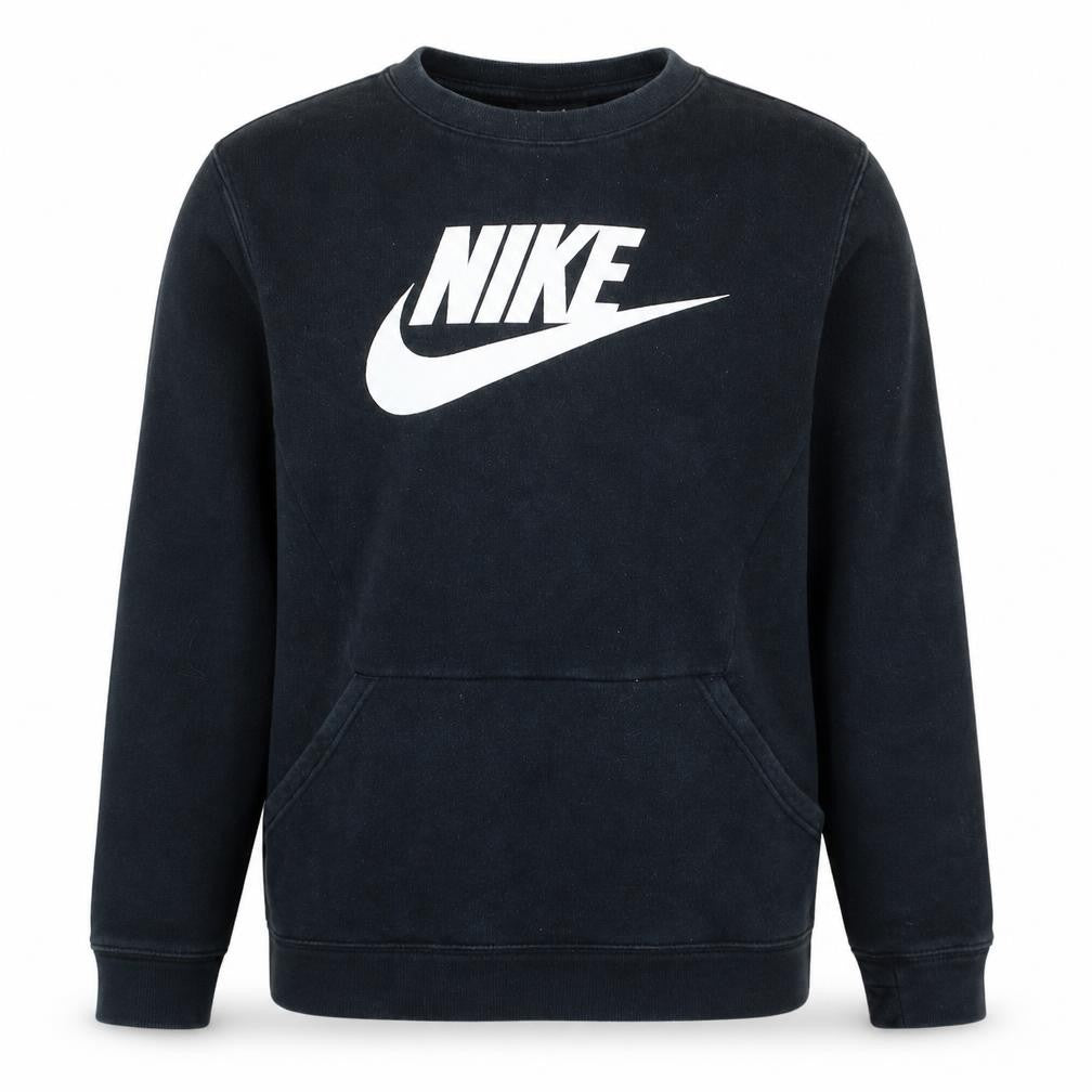 Nike Boys Black XL Fleece Pullover Sweatshirt with Logo Print