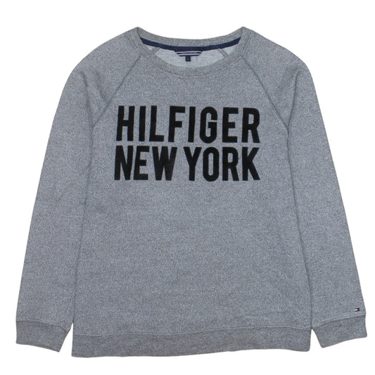Tommy Hilfiger Men's Grey L Crew Neck Logo Pullover Sweatshirt