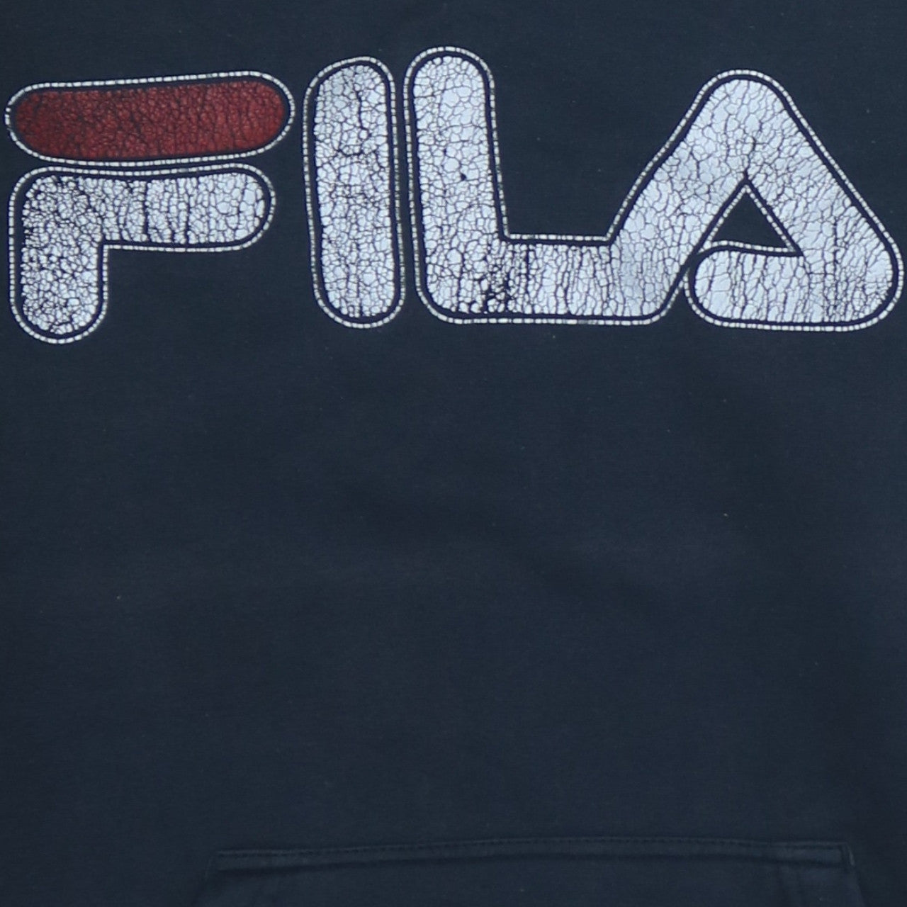FILA Mens Black Pullover Hoodie XL Logo Graphic Fleece Sweatshirt