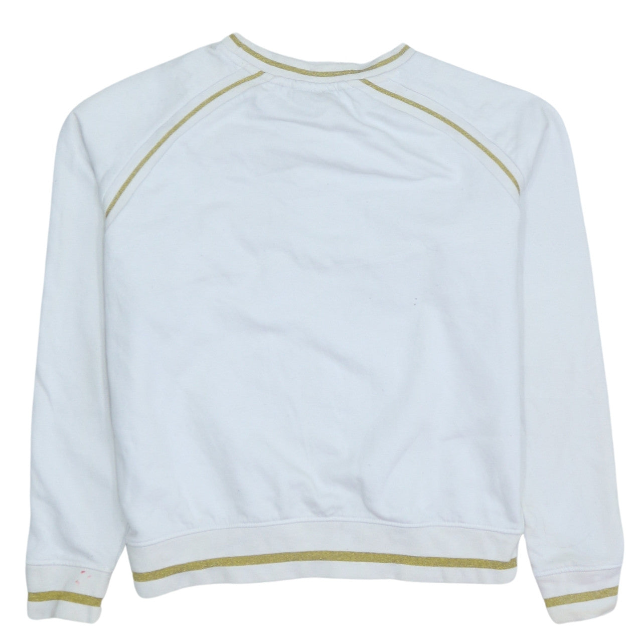 Fila Womens White Gold Logo Crew Neck Pullover Sweatshirt S