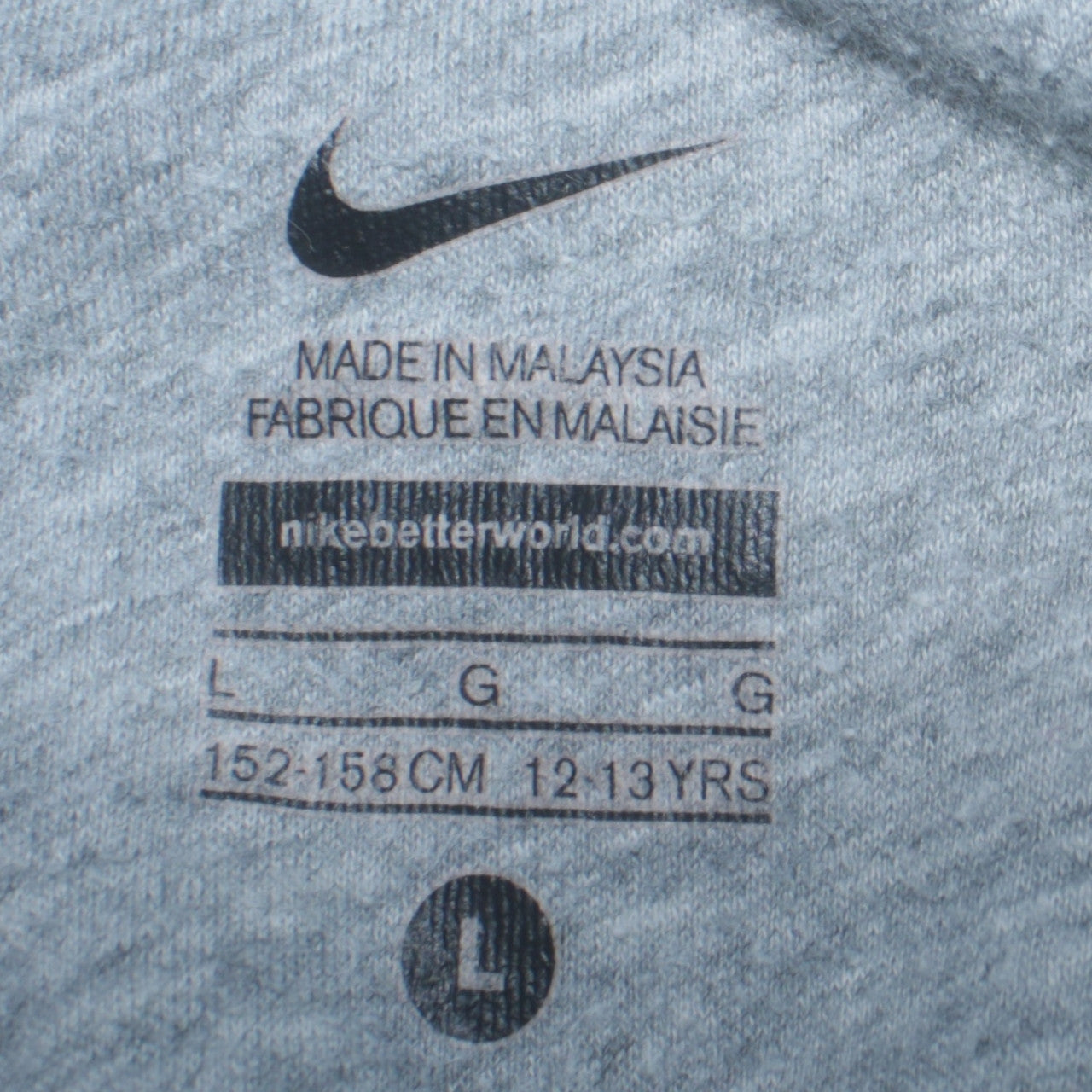 Nike Boys Grey Pullover Hoodie Size 12-13 Years Fleece Sweatshirt