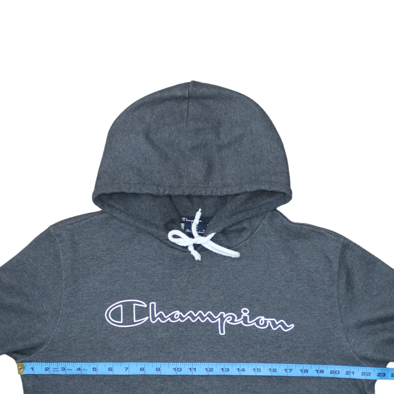 Champion Men's Grey Pullover Hoodie Size L Graphic Logo Sportswear