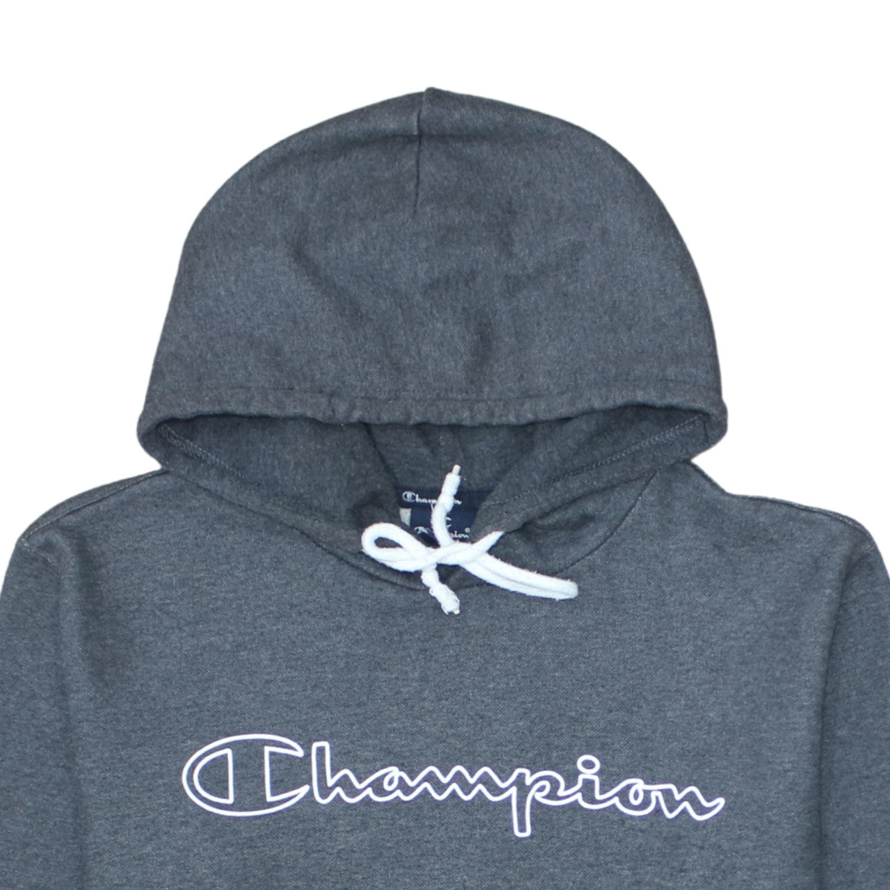 Champion Men's Grey Pullover Hoodie Size L Graphic Logo Sportswear