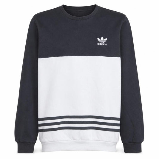 Adidas Men's Black & White Crew Neck Pullover Sweatshirt Size S