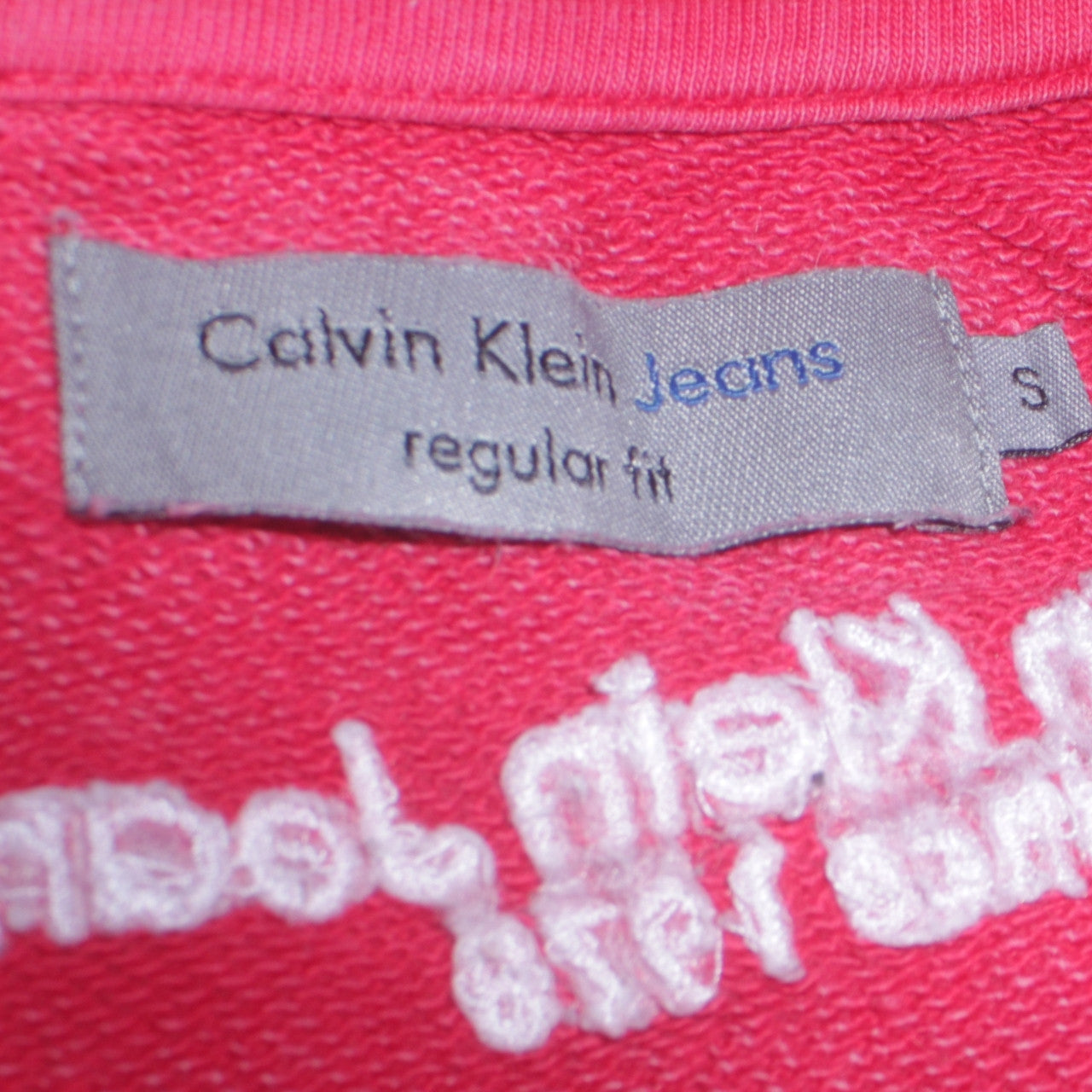 Calvin Klein Jeans Men's Pink Regular Fit Cotton Sweatshirt S