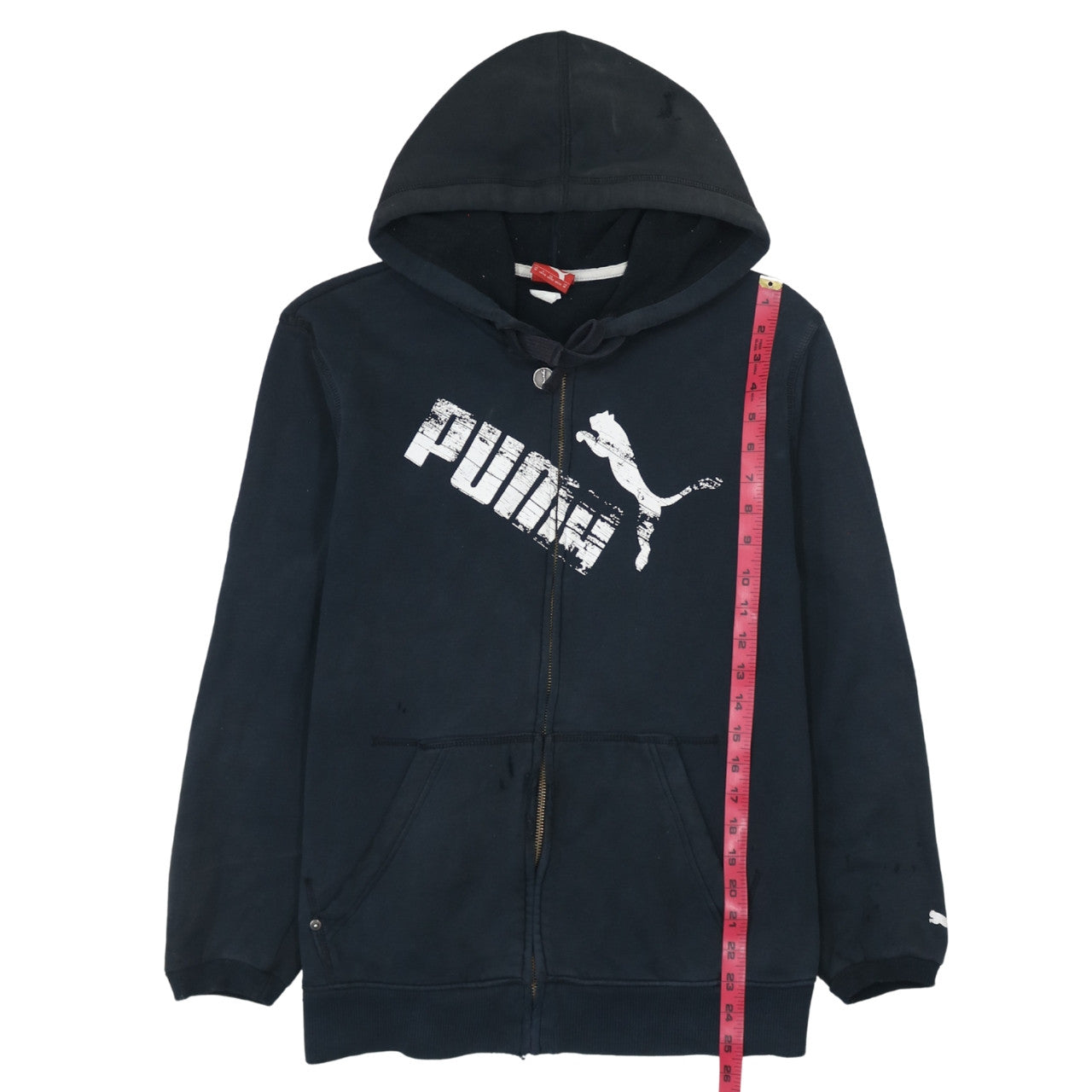 Puma Mens Black Full Zip Hoodie M Graphic Sports Fleece