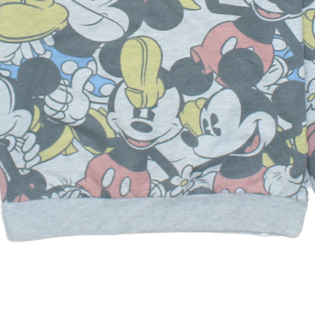 Disney Womens Grey Mickey & Minnie Mouse Pullover Sweatshirt Size 12