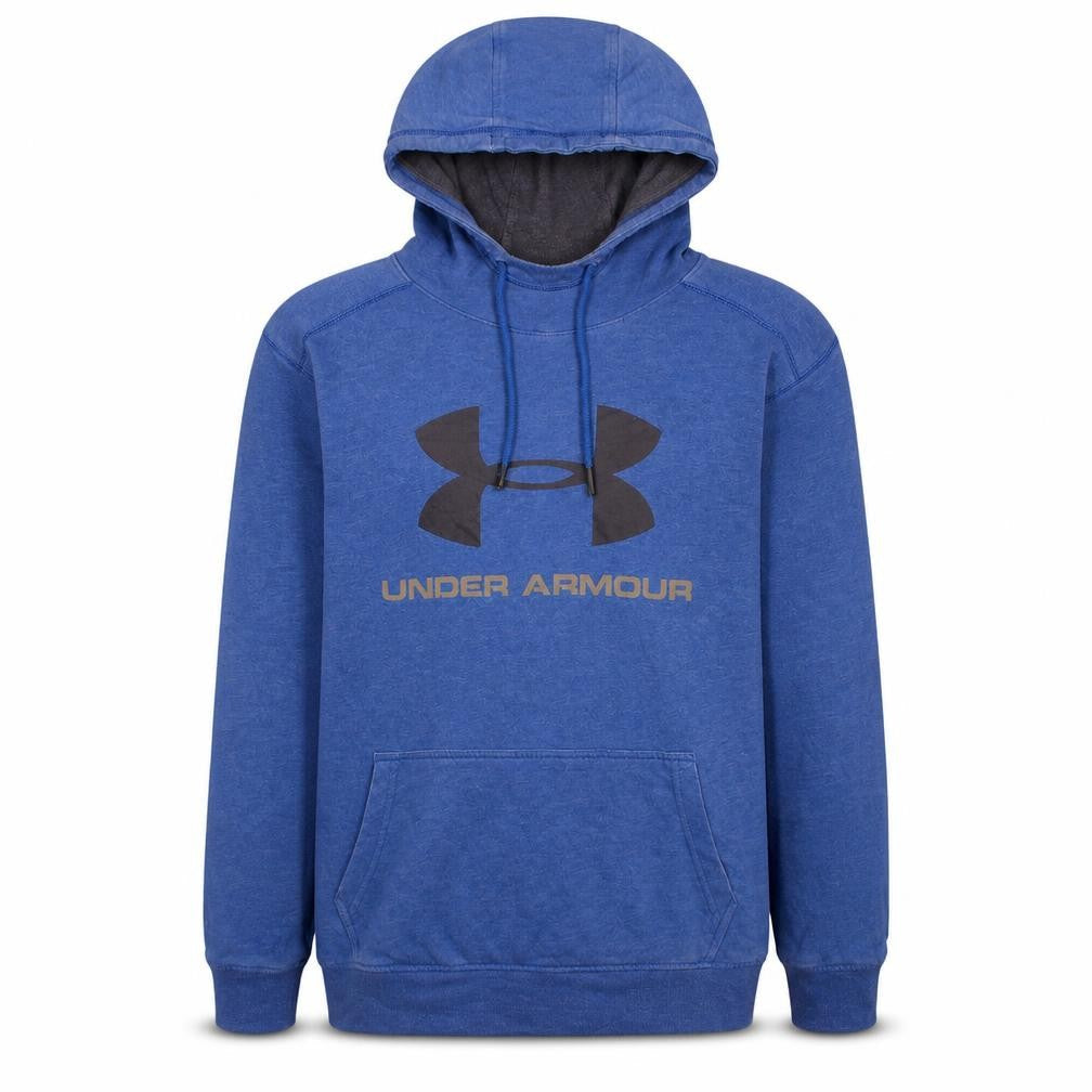 Under Armour Men's Blue Pullover Hoodie Size S Logo Fleece