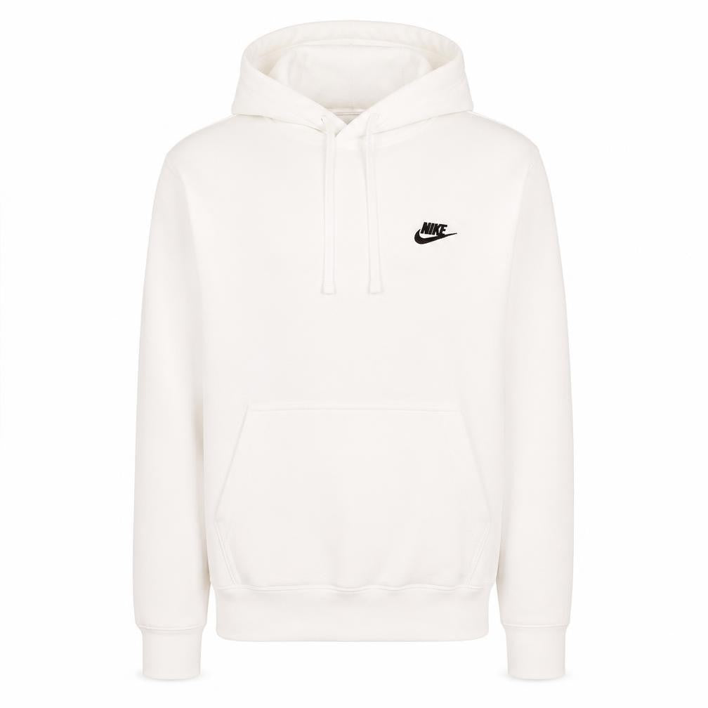 Nike Men's White Pullover Hoodie Small Cotton Fleece Sweater