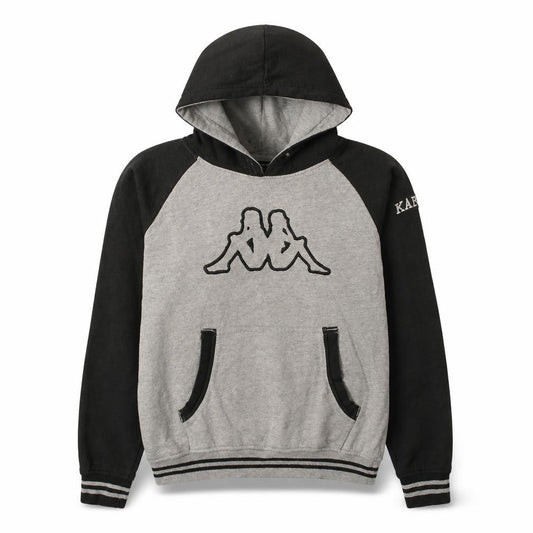 Kappa Men's Grey Small Pullover Hoodie with Logo Design