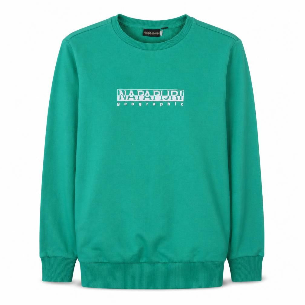 Napapijri Women’s Green Cotton Blend Logo Sweatshirt Size 12