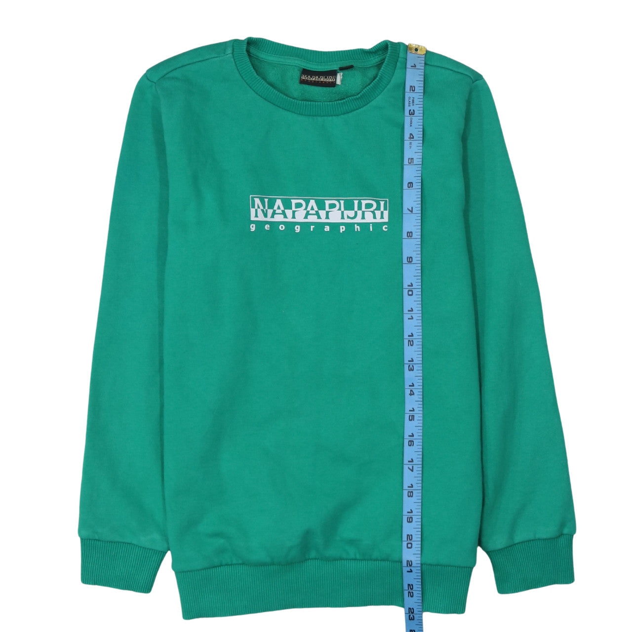Napapijri Women’s Green Cotton Blend Logo Sweatshirt Size 12
