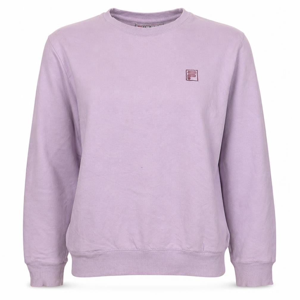 Fila Women Pink Pullover Sweatshirt M Crew Neck Cotton Logo
