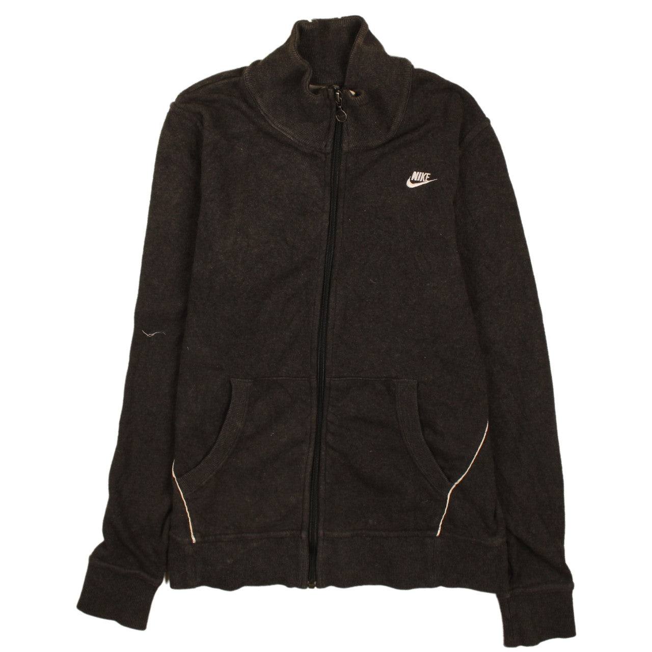 Nike Womens Black Track Jacket M Full Zip Fleece Activewear