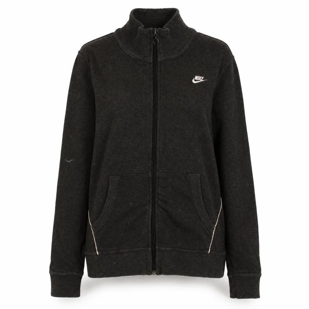 Nike Womens Black Track Jacket M Full Zip Fleece Activewear