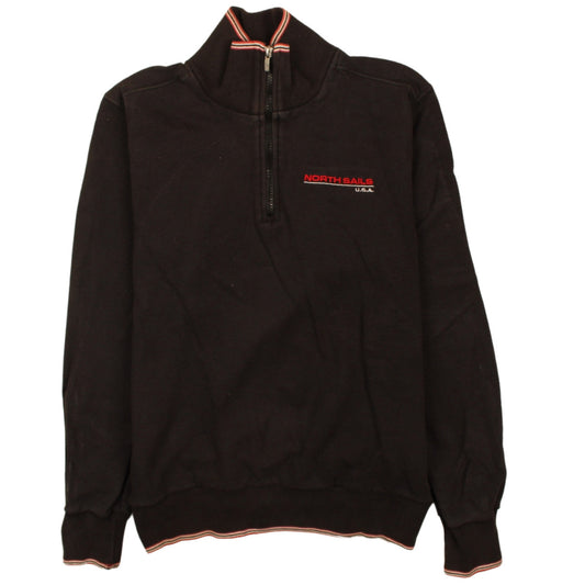 North Sails Men's Black 1/4 Zip Track Jacket Size M Cotton