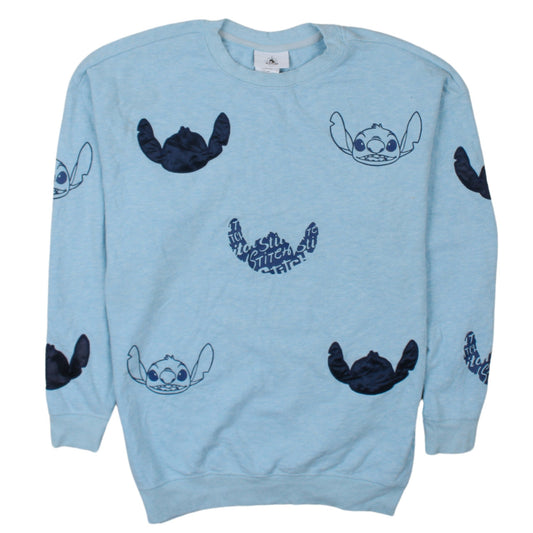 Disney Women’s Blue Stitch Pullover Sweatshirt Size S