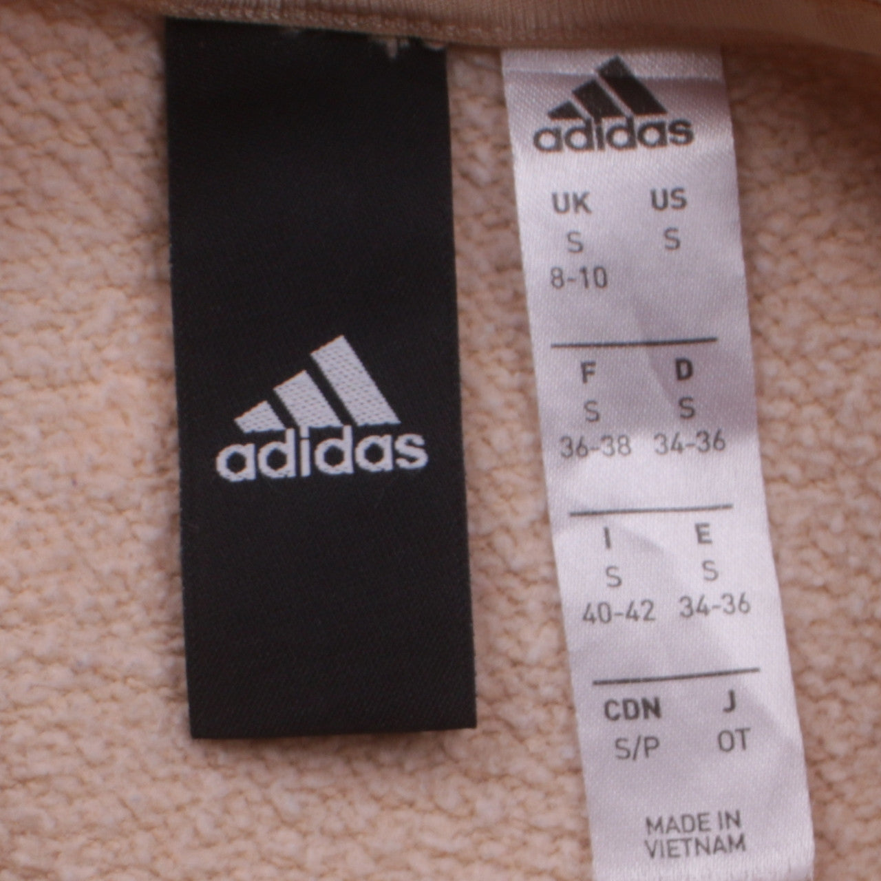 Adidas Womens Beige Logo Crew Neck Pullover Sweatshirt Size S