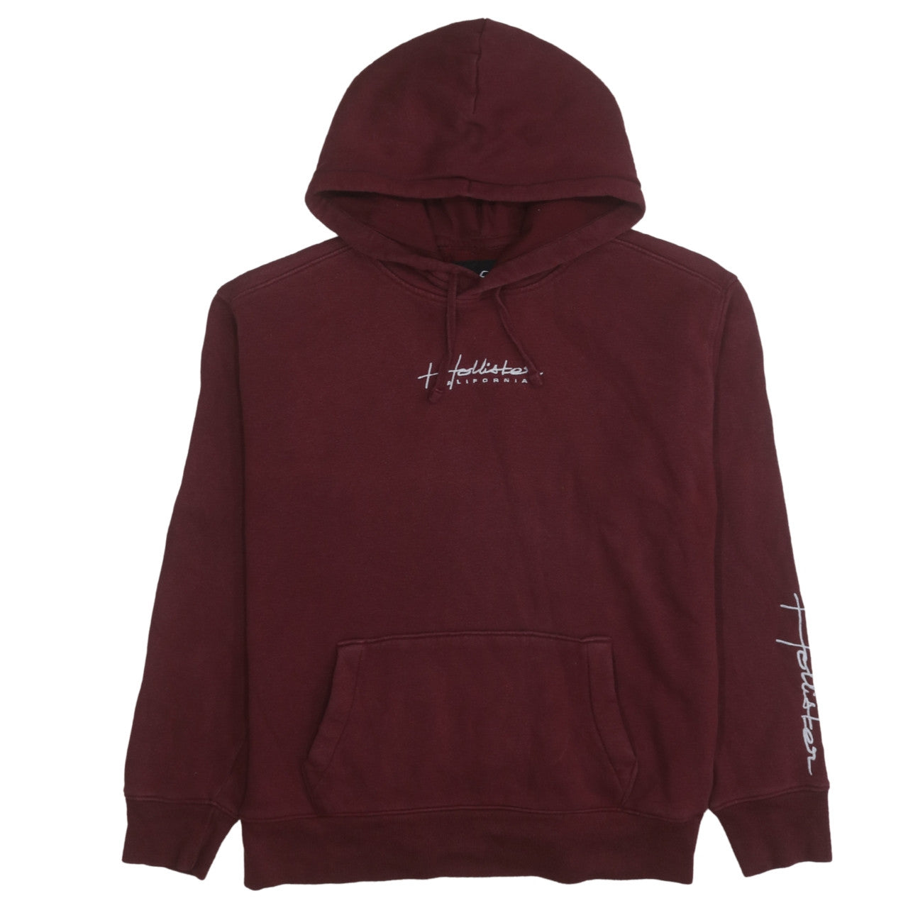 Hollister Mens Red Pullover Hoodie Small Regular Fit Fleece