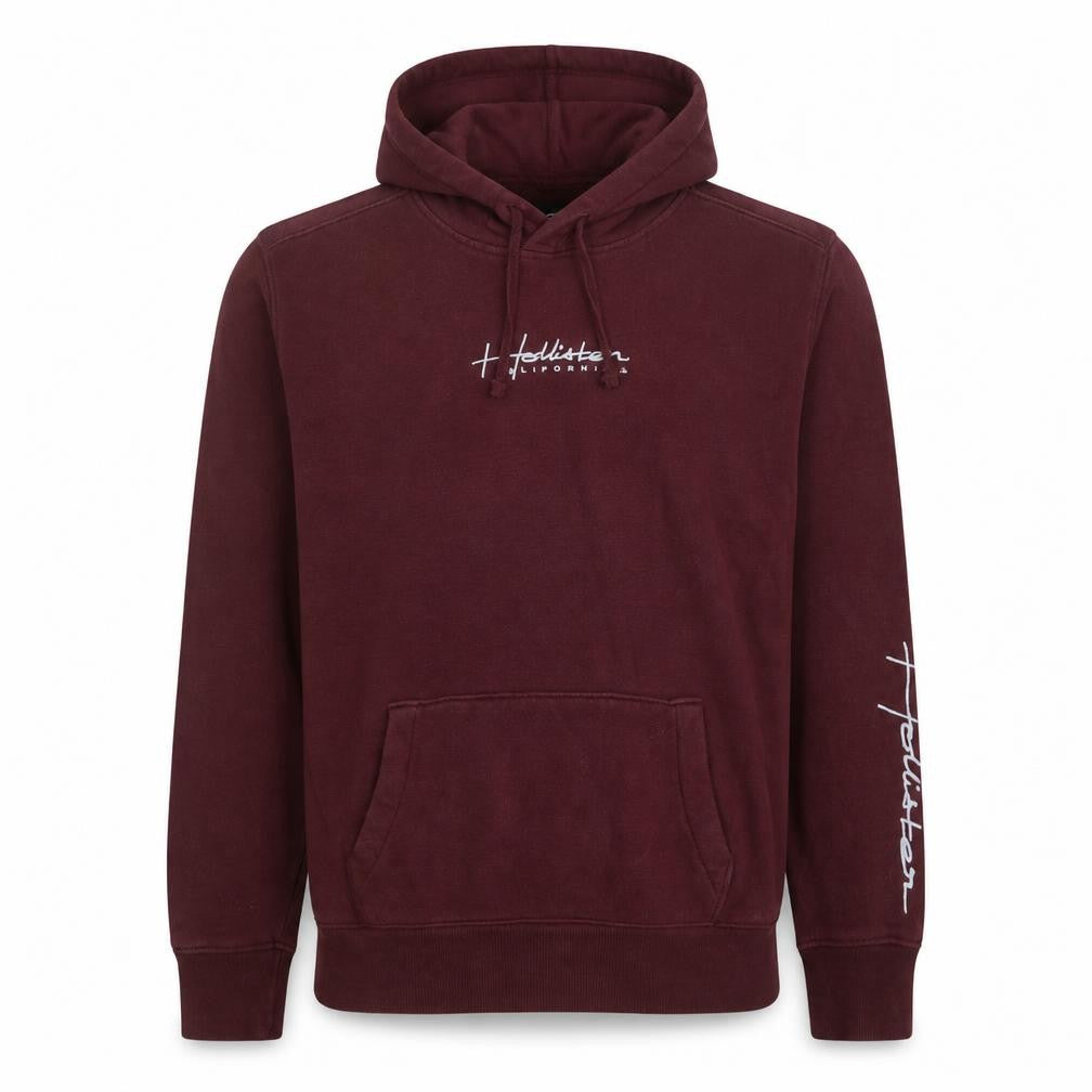 Hollister Mens Red Pullover Hoodie Small Regular Fit Fleece