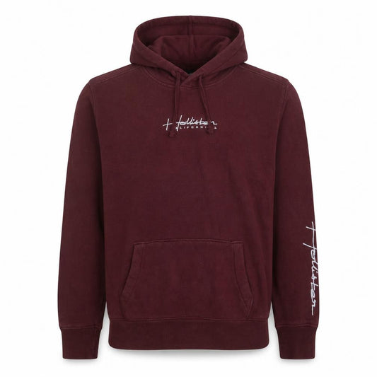 Hollister Mens Red Pullover Hoodie Small Regular Fit Fleece