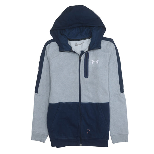 Under Armour Men Blue Full Zip Hoodie Size S Relaxed Fit