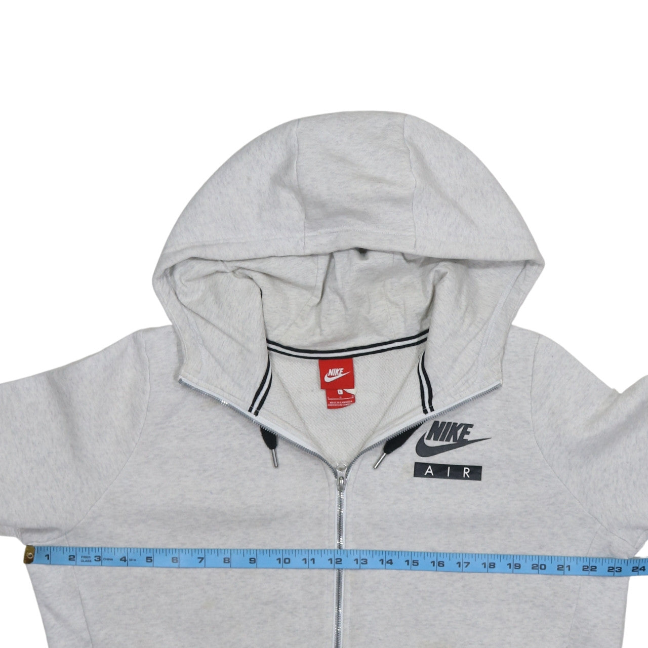 Nike Air Men's Grey Full Zip Hoodie Size L Regular Fit Sportswear