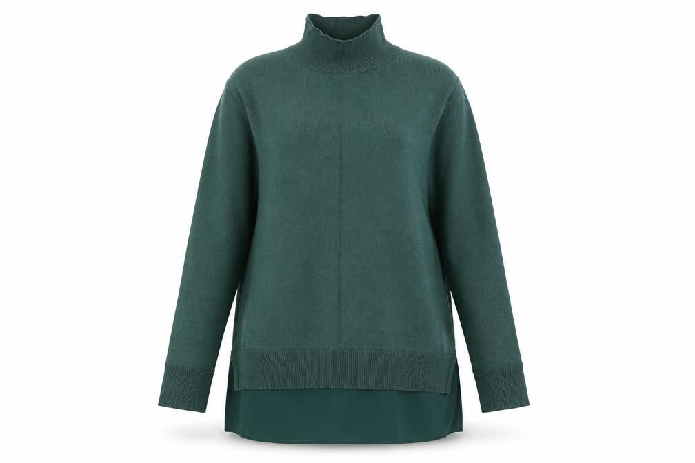 Next Women Green High Neck Tunic Jumper Size S
