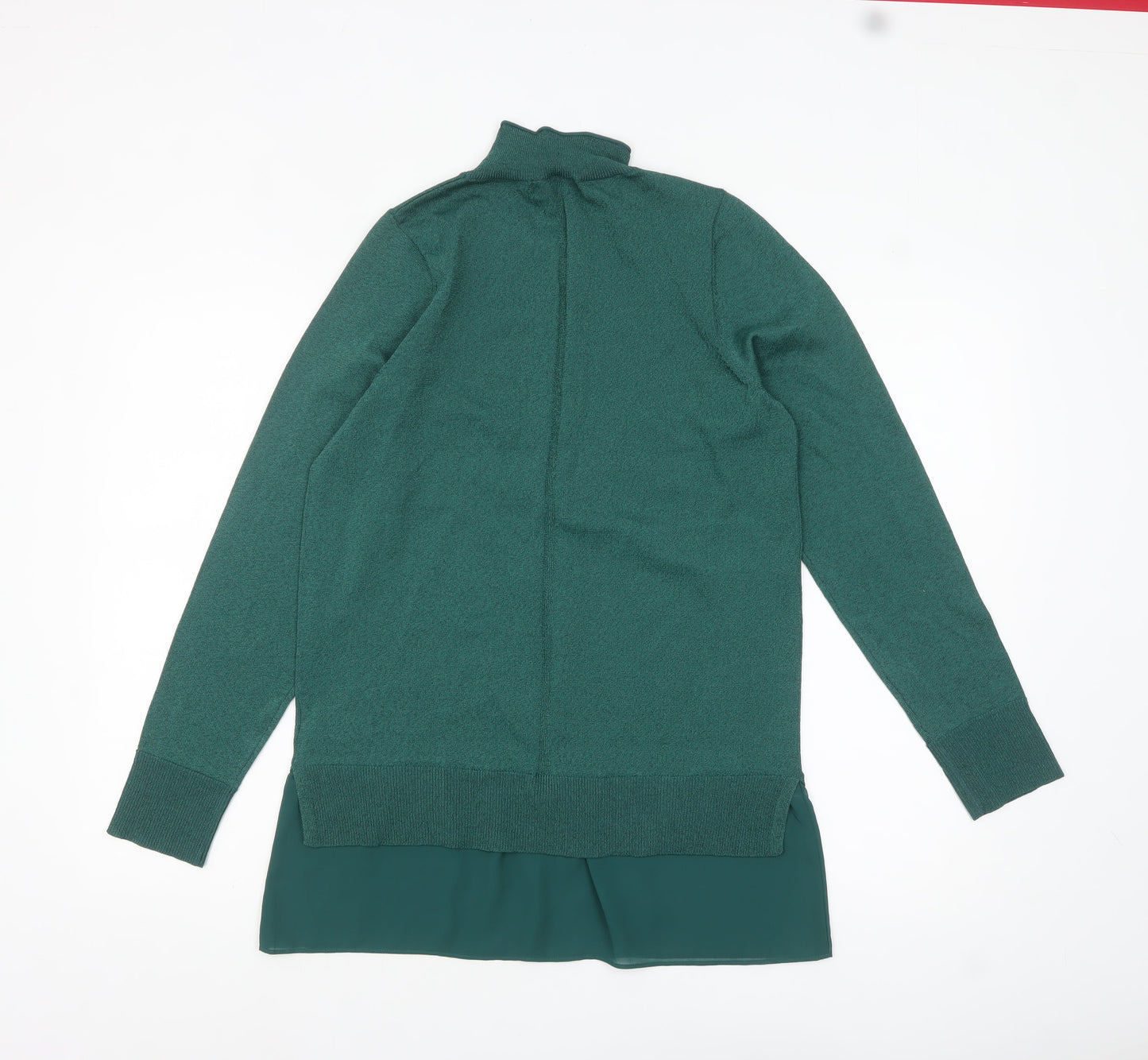 Next Women Green High Neck Tunic Jumper Size S