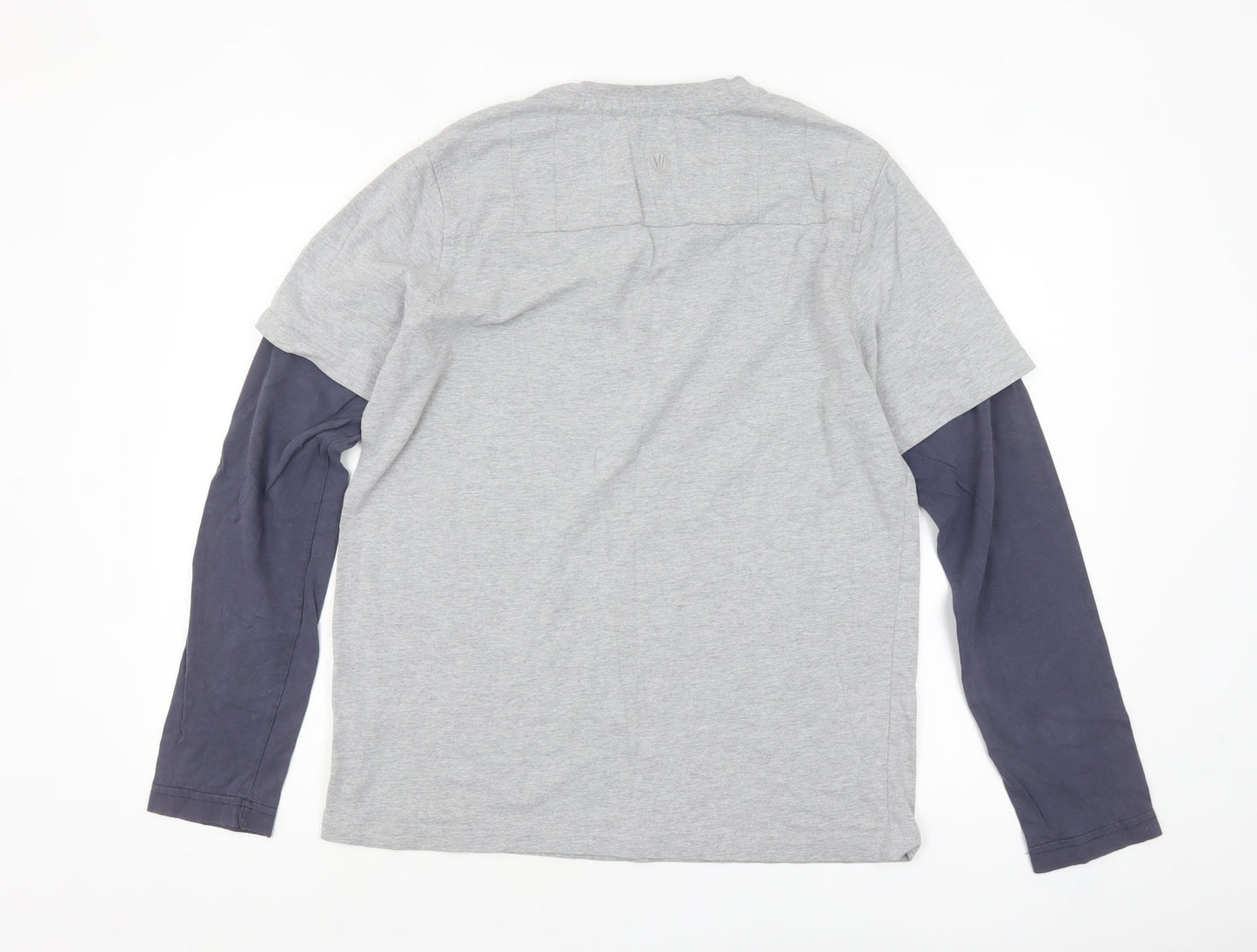Fat Face Men's Grey Long Sleeve Graphic Sports T-Shirt Size M