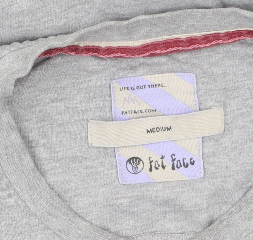 Fat Face Men's Grey Long Sleeve Graphic Sports T-Shirt Size M