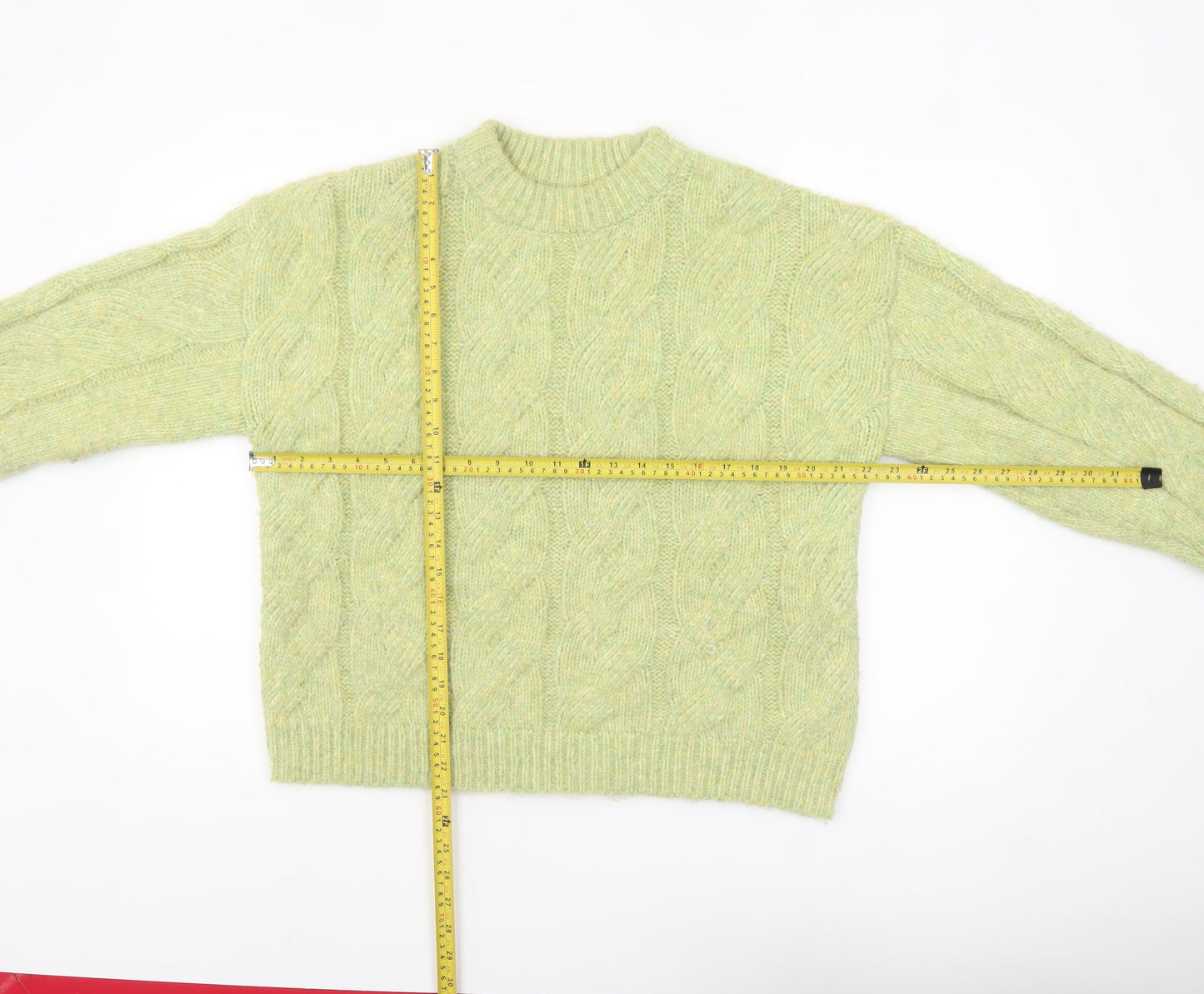 Marks and Spencer Women’s Green Cable-Knit Jumper Size M