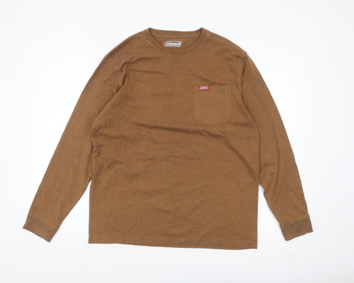 Coleman Men’s Brown Long Sleeve Regular Fit Cotton Blend Top M
