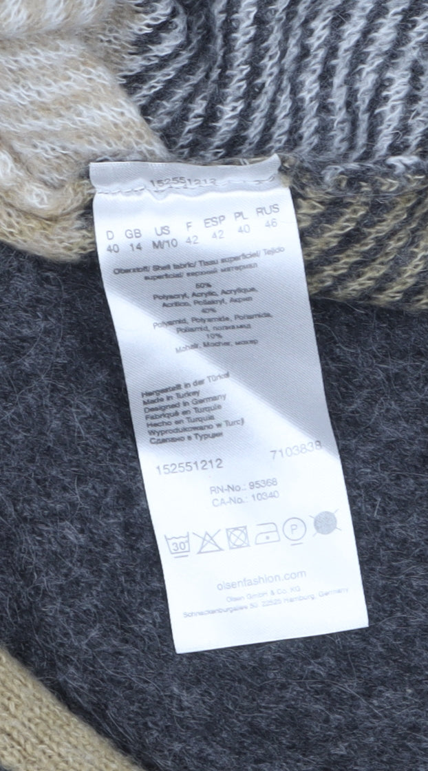 Olsen Women’s Multicoloured Check Knit Cardigan Size 14