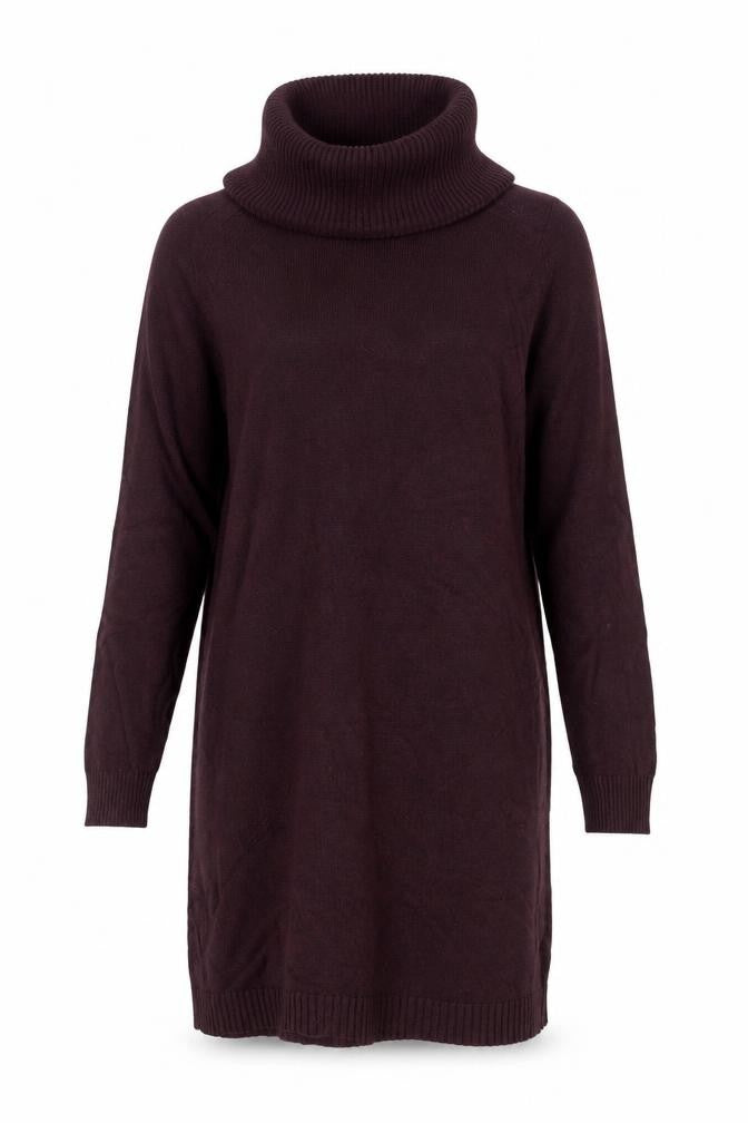 Market & Spruce Women Brown Knit Roll Neck Jumper Dress L