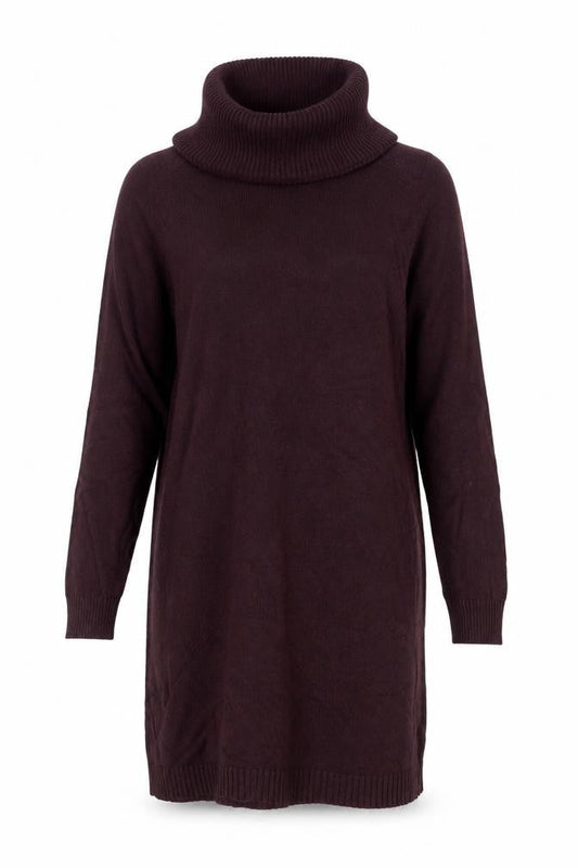 Market & Spruce Women Brown Knit Roll Neck Jumper Dress L