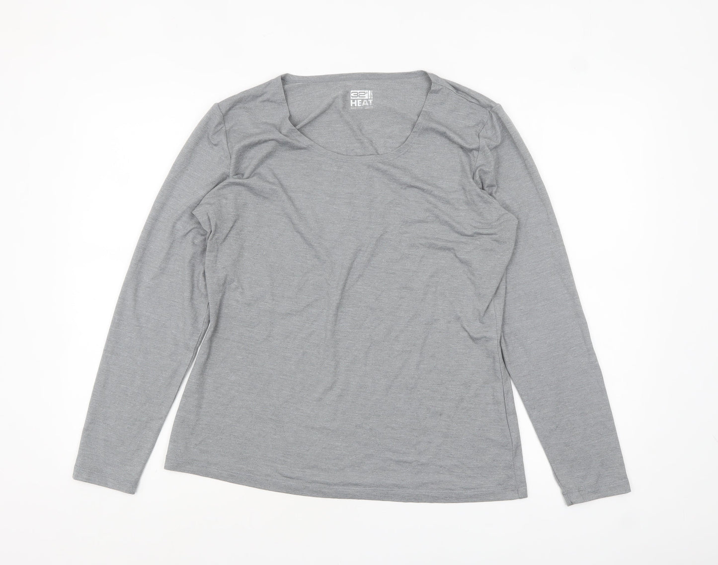 32 Degrees Women Grey XL Long Sleeve Heat Activewear Top