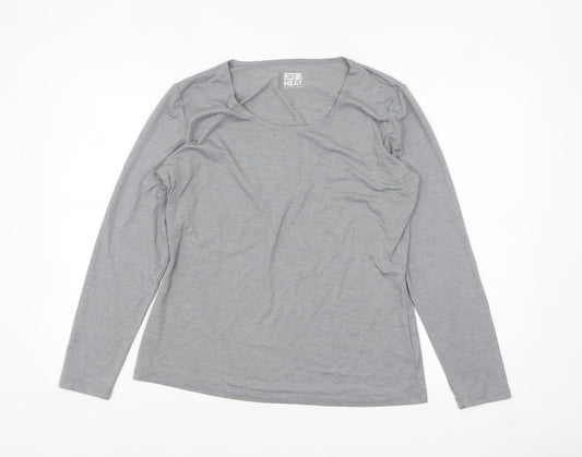 32 Degrees Women Grey XL Long Sleeve Heat Activewear Top